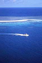 Pleasure craft on the reef